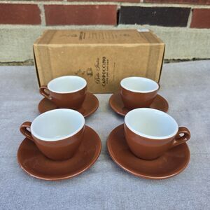 Williams-Sonoma Cappuccino Set Of 4 Cups And Saucers Bella Made In Italy 5oz